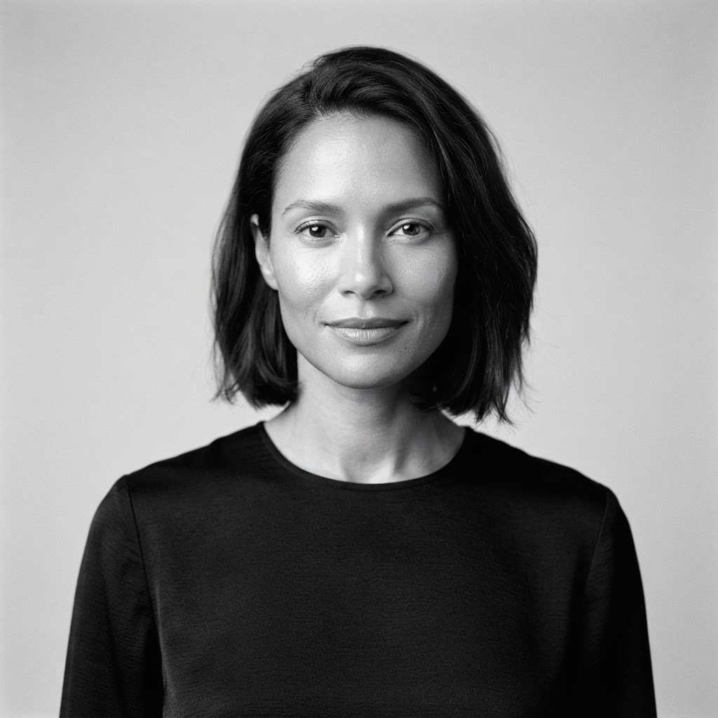 Editorial portrait of a confident woman founder